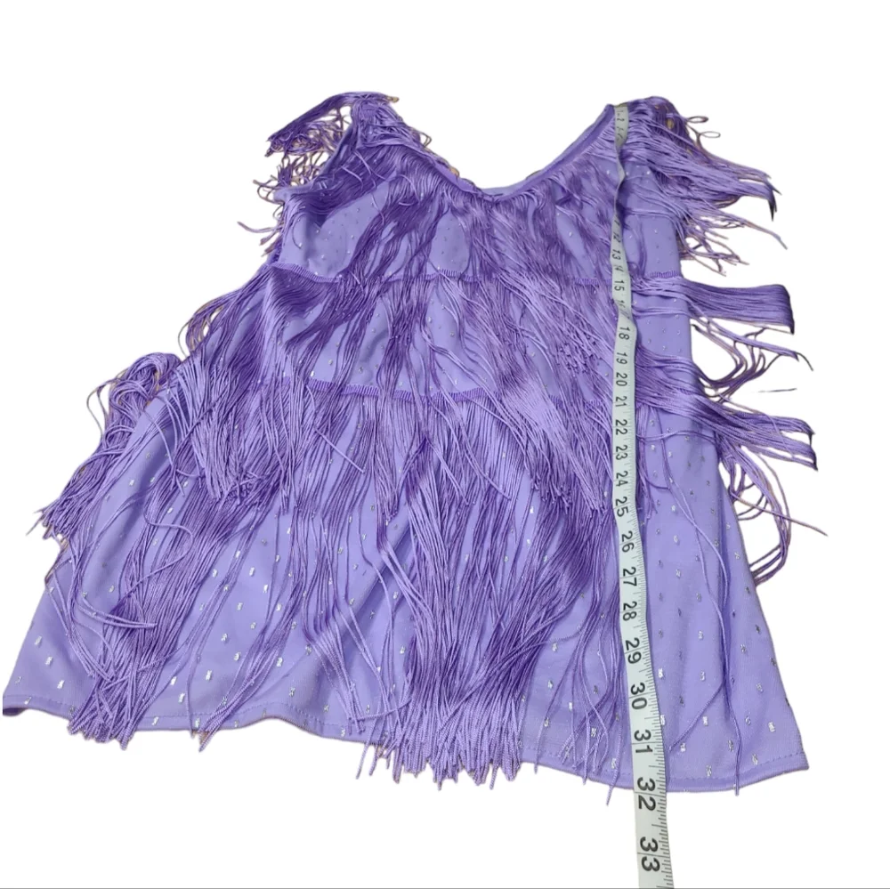 Elegant Purple Fringe Dress - Picture 11 of 13